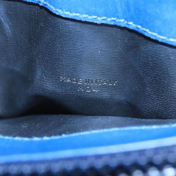 CELINE Macadam Canvas Hand Bag Blue Gold Auth 98298 - Picture 12 of 16